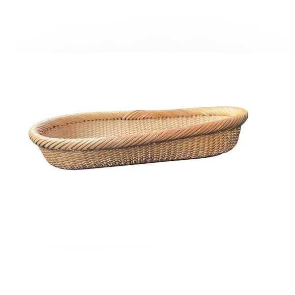 Boho Oval Wicker Decor Basket - Picture 1 of 3